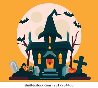 halloween background with pumpkin vector