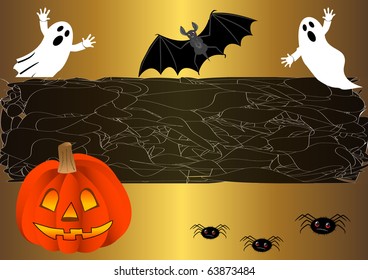 halloween background with pumpkin. vector.