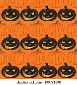 Halloween background with pumpkin, vector illustration