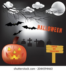 halloween background, pumpkin vector illustration