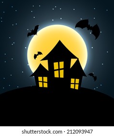 Halloween Background with Pumpkin Vector Illustration 