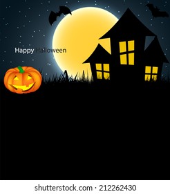 Halloween Background with Pumpkin Vector Illustration 