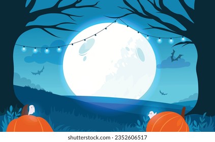 Halloween background with pumpkin vector illustration.