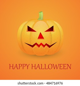 Halloween background with pumpkin. Vector illustration.