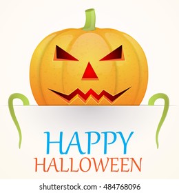 Halloween background with pumpkin. Vector illustration.