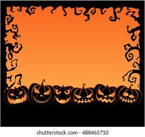 Halloween Background with pumpkin. vector illustration