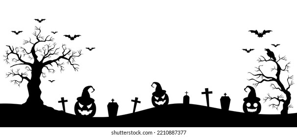 Halloween background. Pumpkin,raven,bats on white background.Halloween design. Vector illustration