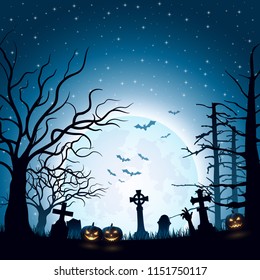 Halloween background with pumpkins