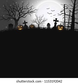 Halloween background with pumpkins
