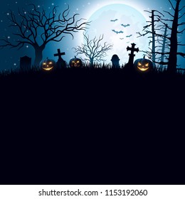 Halloween background with pumpkins