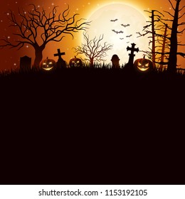 Halloween background with pumpkins