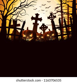 Halloween background with pumpkins