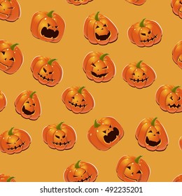 Halloween background with pumpkins
