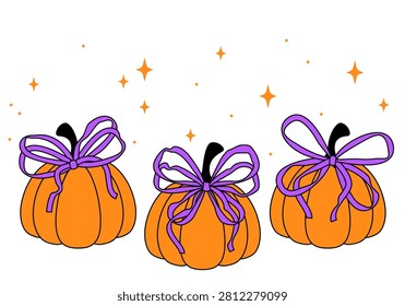 Halloween background with pumpkins. Autumn design, Halloween decorations, party invitation or seasonal design. Pumpkin season