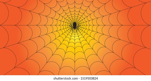 Halloween background with pumpkins as devils and bats and spiders as followers