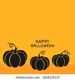 Halloween background with pumpkins icon on orange background vector illustration.