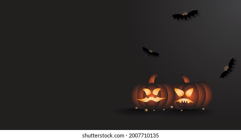 Fondo de Halloween , tira la ilustración sobre un fondo gris.