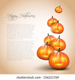 Halloween background with pumpkins and place for text 