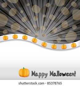 Halloween background with pumpkins and place for text, vector illustration
