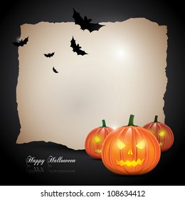 Halloween background with pumpkins and place for your text