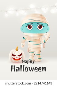 Halloween background, pumpkins set. Greeting card for party and sale. Autumn holidays. Vector illustration EPS10.