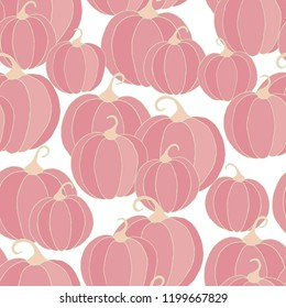 Halloween Background with Pumpkins of Strange Colors. Seamless Autumn Pattern. Unconventionally Colored Texture for Textile, Decoration, Wrapping Paper