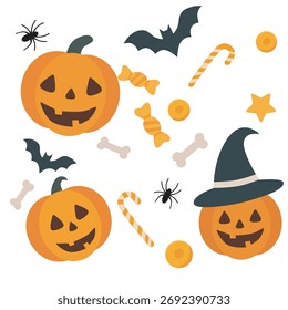 halloween background with pumpkins. vector illustration