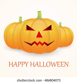 Halloween background with pumpkins. Vector illustration.