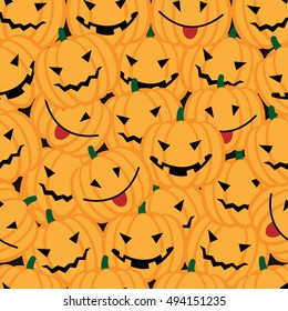 Halloween background with pumpkins. Vector Seamless pattern