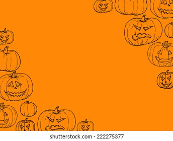 Halloween background with pumpkins for your design