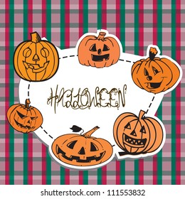 Halloween background with pumpkins/Vector illustration