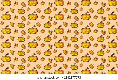 Halloween Background of pumpkin.Vector illustration.EPS10