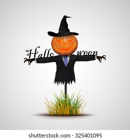 Halloween background scarecrow. Vector