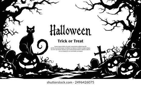 Halloween background with scary elements