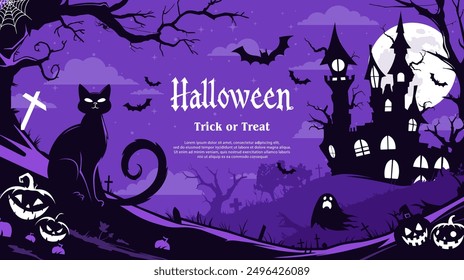 Halloween background with scary elements