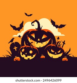 Halloween background with scary elements