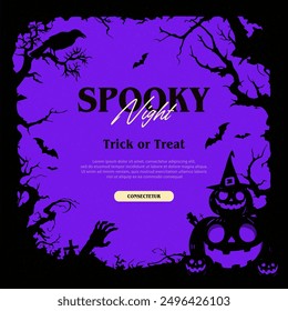 Halloween background with scary elements