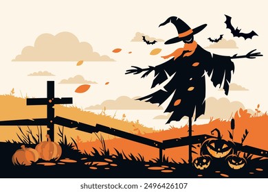 Halloween background with scary elements