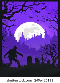 Halloween background with scary elements