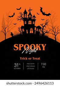 Halloween background with scary elements