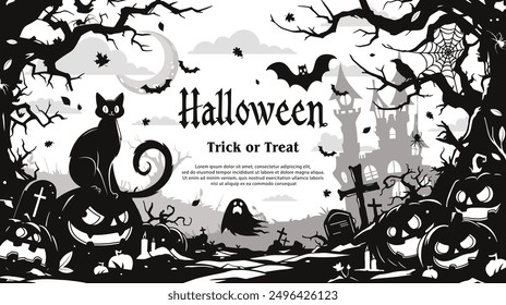 Halloween background with scary elements
