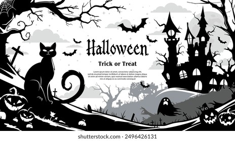 Halloween background with scary elements