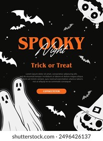 Halloween background with scary elements