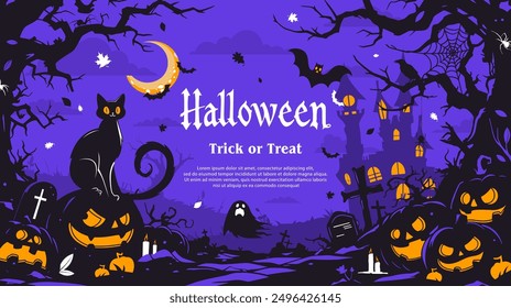 Halloween background with scary elements