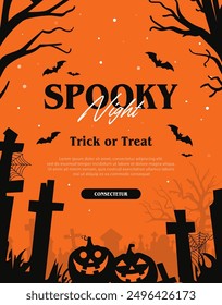 Halloween background with scary elements