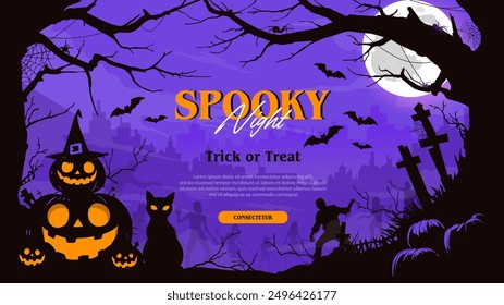 Halloween background with scary elements