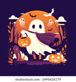 Halloween background with scary elements
