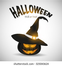 Halloween background with scary pumpkin