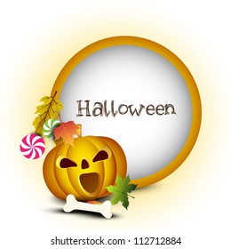 Halloween background with scary pumpkin. EPS 10.