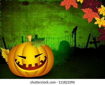 Halloween background with scary pumpkins. EPS 10.